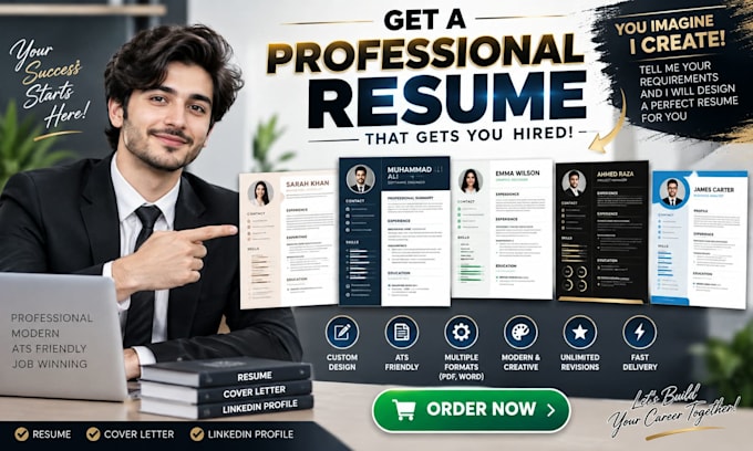write a professional ats friendly resume CV and cover letter
