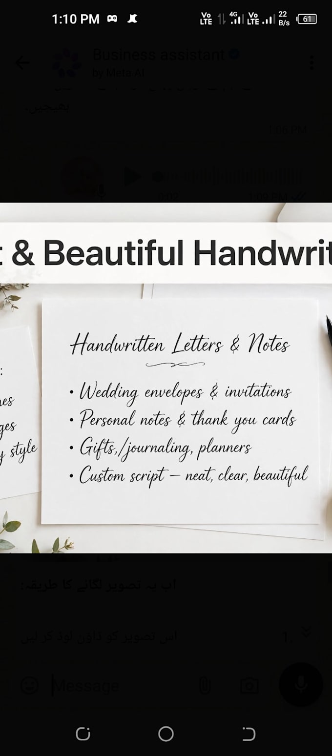write notes letters in neat handwork