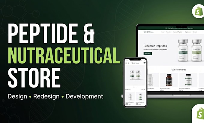 design peptide website supplement website nutraceutical store peptide store