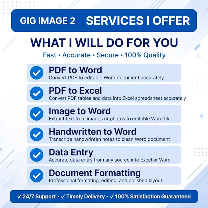 do accurate data entry, typing and pdf conversion