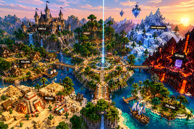 build custom minecraft maps, spawns, and survival worlds