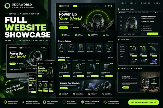 design and develop a modern animated ecommerce website