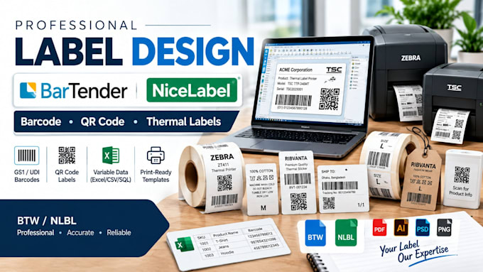 create barcode labels and thermal sticker with bartender