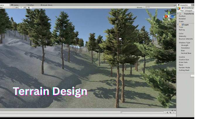 create stunning unity environment, level design, terrain map, 3d stylized scene