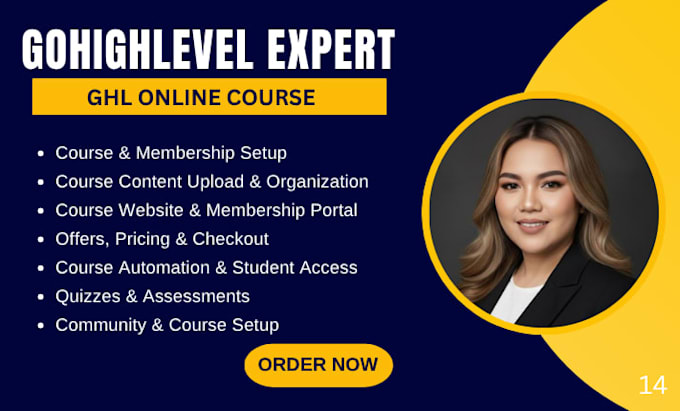 gohighlevel online course membership website gohighlevel course creator VA