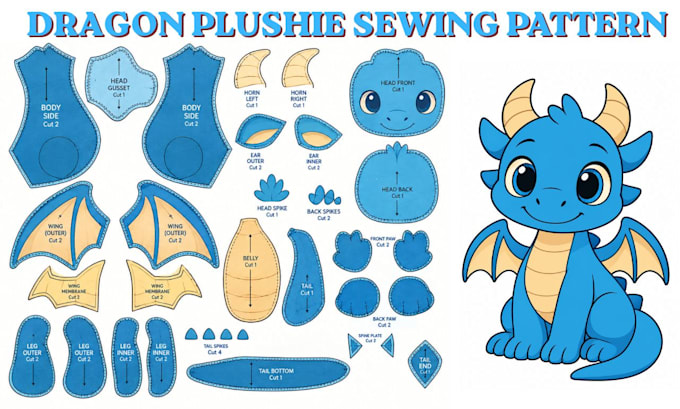 create custom plush toy sewing pattern plushie design stuffed animal tech pack