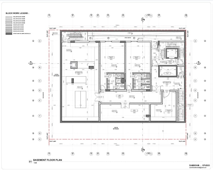 draft 2d site plan,basement plan layout,resort floor design,technical plot limit