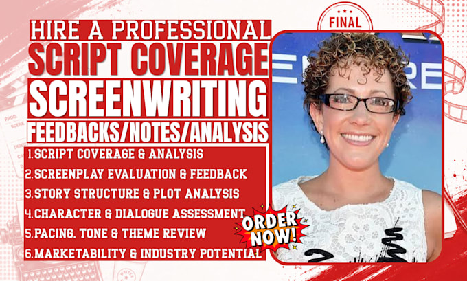 provide script coverage, analysis feedback notes for film screenplay, TV series