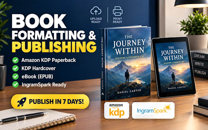 do book formatting and publishing for kdp and ingramspark with error fixes