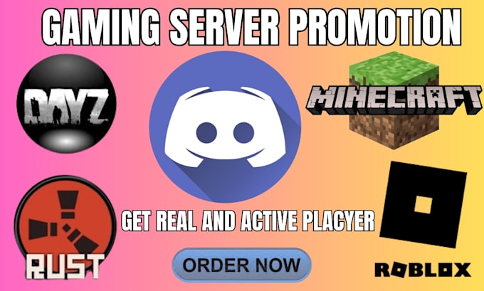 promote your gaming server fivem, rust, dayz, minecraft server, discord ads