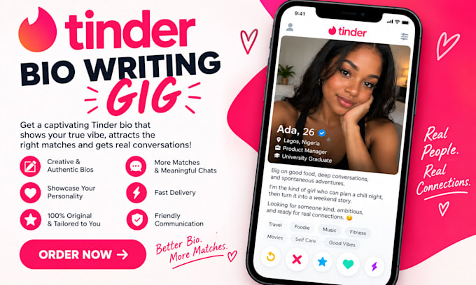 write you a catchy tinder bio profile to meet you match