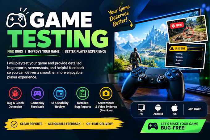 playtest your game and provide and bug reports