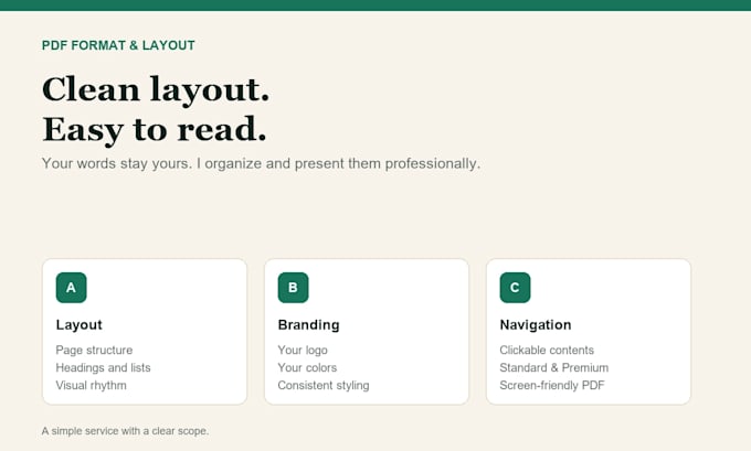 format your content into a clean PDF guide or checklist