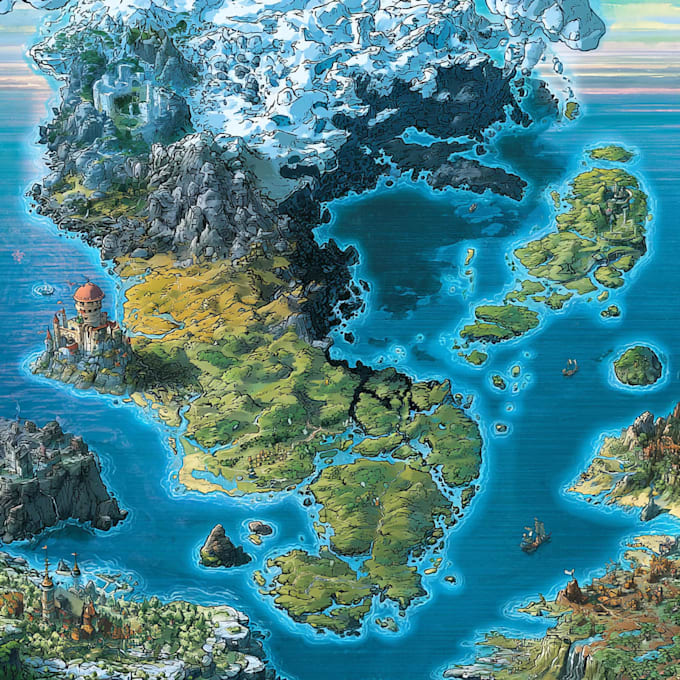 design a unique vector map, realistic or fantasy