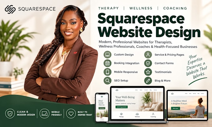 squarespace coaching website, wellness, counseling, squarespace therapy website