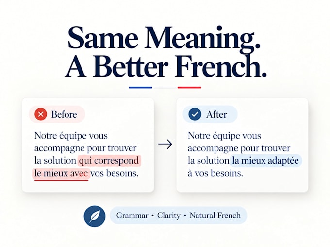 proofread and naturally rewrite your french website