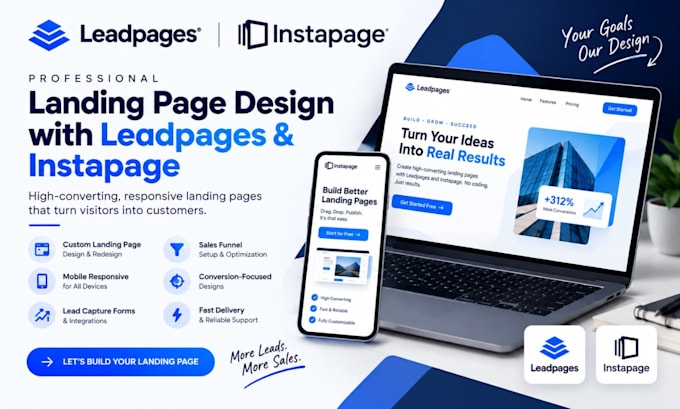 design a high converting leadpages or instapage landing page