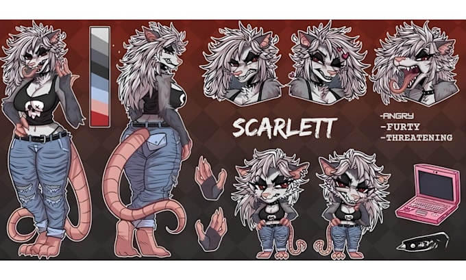 custom furry ref sheet, fursona, furry reference sheet and character design
