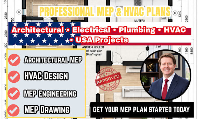 mep plan architectural drawing hvac USA stamp engineering stamp floor plan