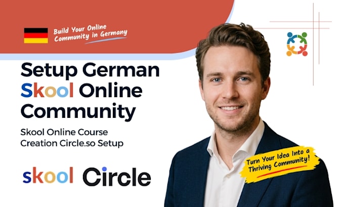 setup german skool online community, skool online course creation, circle so
