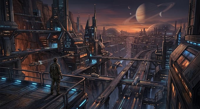 design sci fi art, concept art, sci fi art illustration