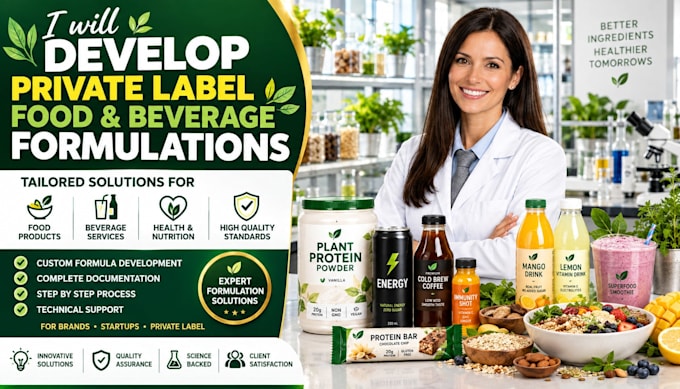 develop private label food and beverage formulations