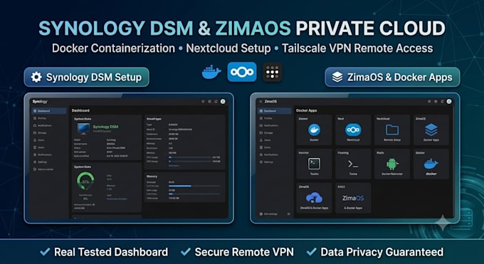 setup synology nas, docker, nextcloud and tailscale VPN