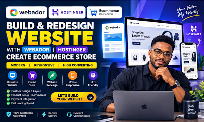 build webador website design redesign hostinger website ecommerce online store