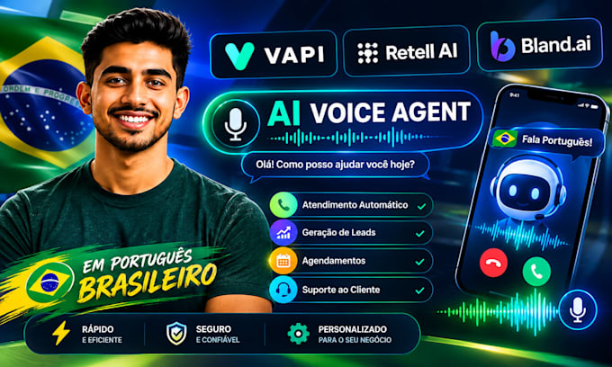 criar agentes de voz com ia em portugues brasileiro com vapi retell e bland ai