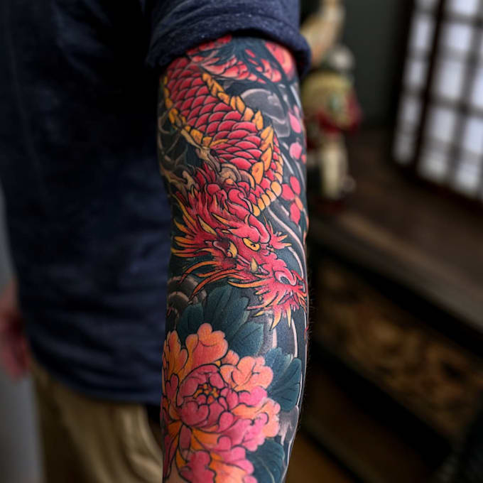 make a traditional japanese irezumi tattoo