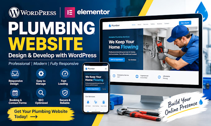 design a professional plumbing website for plumber business