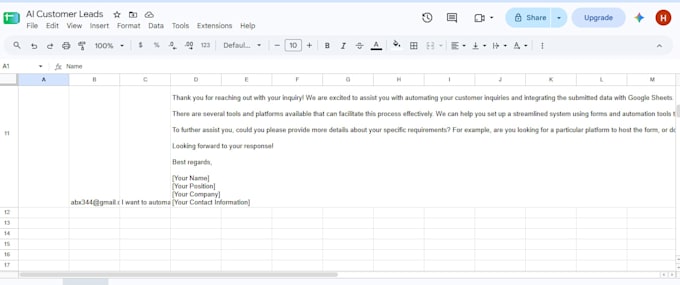 automate lead capture with n8n, google sheets and gmail