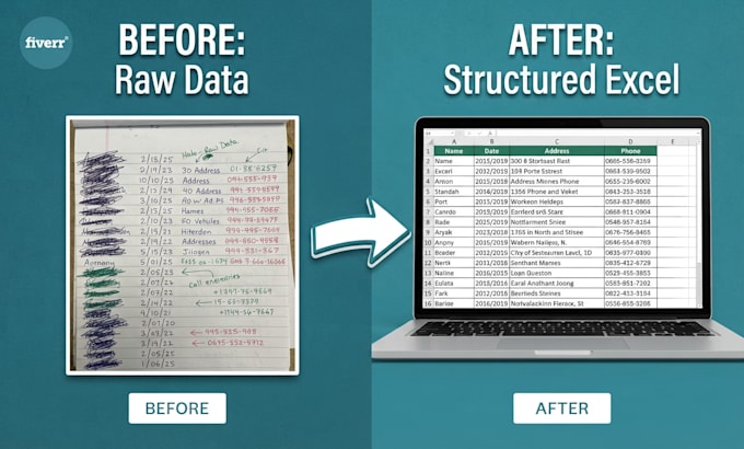 do accurate data entry and excel data formatting