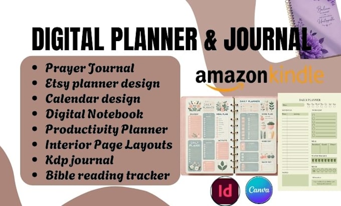 design digital journal, prayer journal, planner diary digital planner, notebook