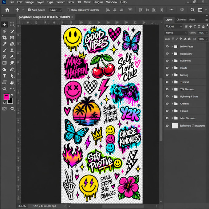 create custom dtf gang sheets print ready in any size