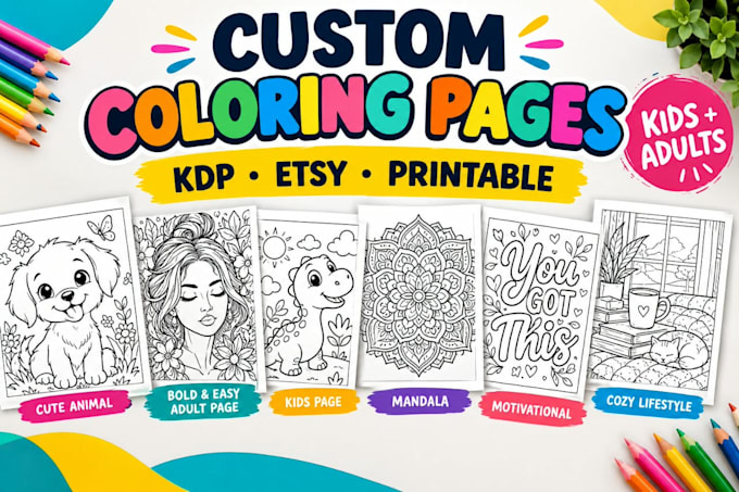 create custom coloring book pages for KDP, amazon and etsy