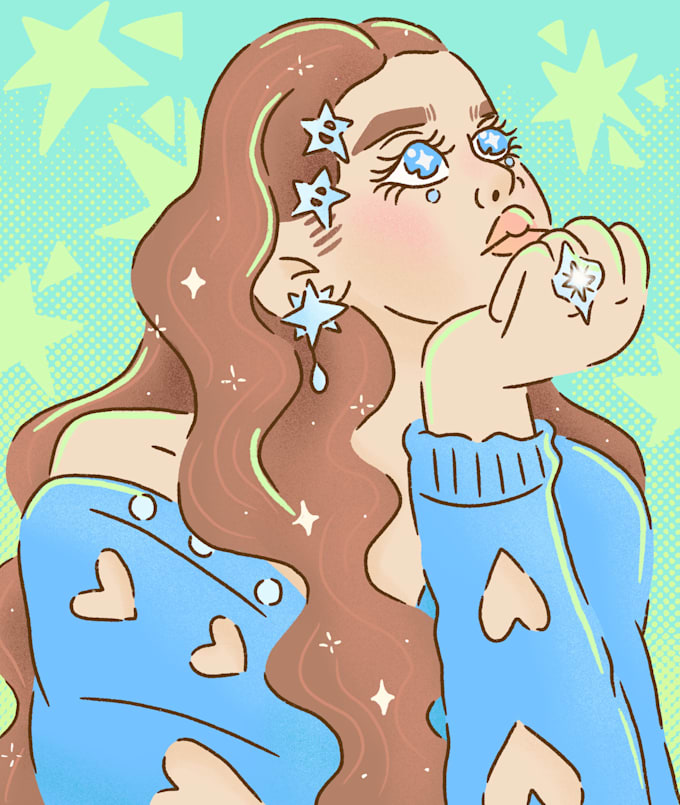 draw a cute and colorful kawaii portrait for you