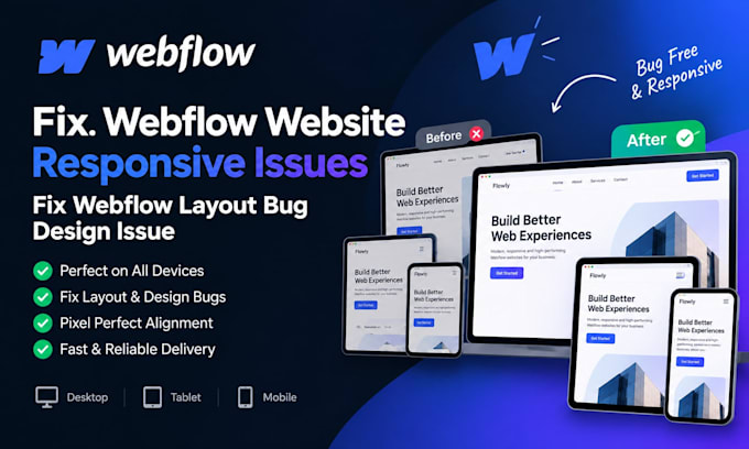 fix webflow website responsive issues fix webflow layout bug design issue