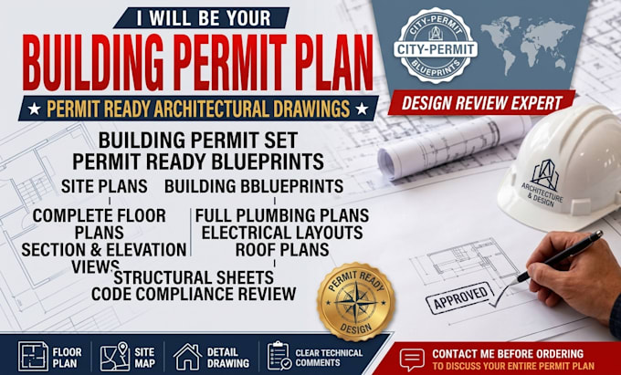 be your architect for city permit ready drawings blueprint building permit plan