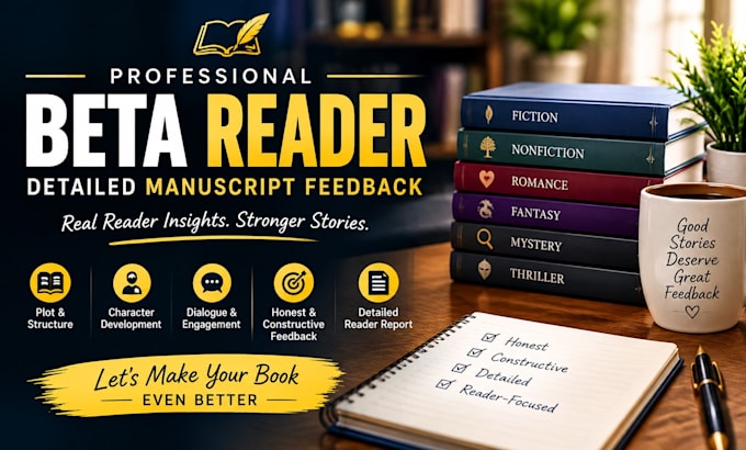 be your beta reader and provide detailed manuscript feedback