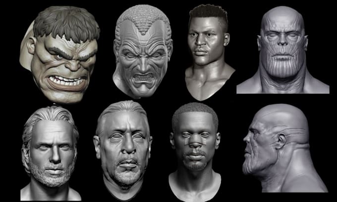 sculpt realistic 3d head bust 3d face sculpt 3d statue 3d model for 3d printing