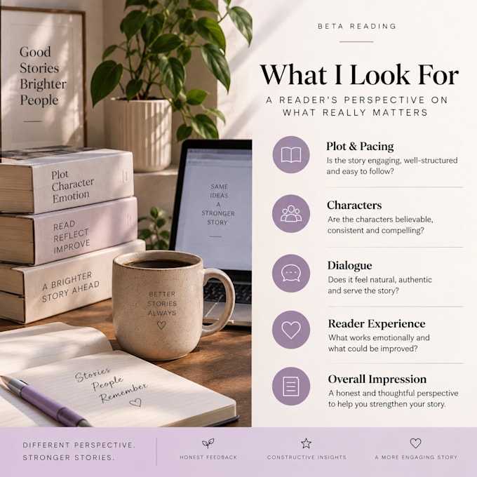 beta read your book and provide honest reader feedback