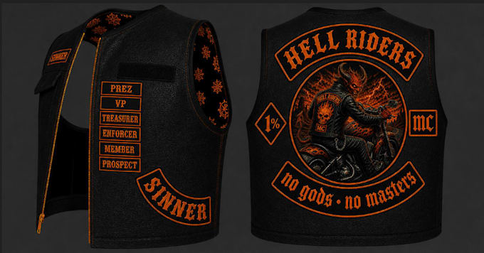 create custom mc kuttes, biker vests, patches and flags for fivem