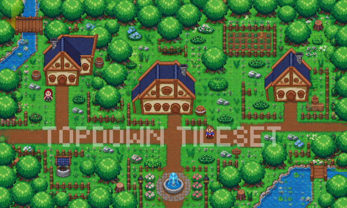 create pixel art, pixel tileset, sprite sheet, pixel animation and rpg assets