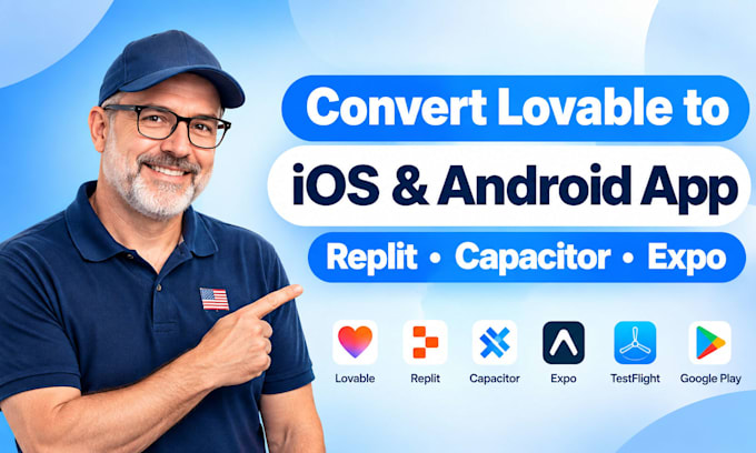 convert lovable to ios android app replit capacitor expo testflight google play