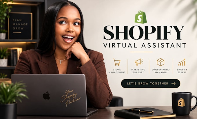 shopify virtual assistant, shopify store manager shopify ecommerce management va
