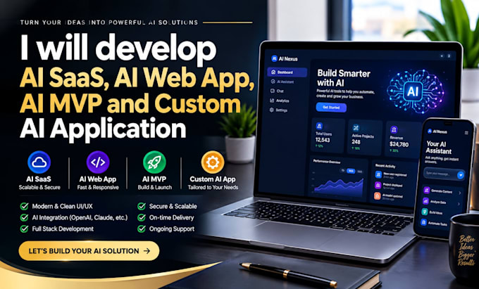 develop ai saas, ai web app, ai mvp and custom ai application