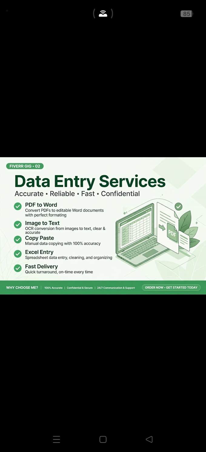 do accurate data entry, typing and excel work
