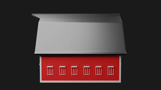 create realistic 3d product models and optimized glb files barn house mockup