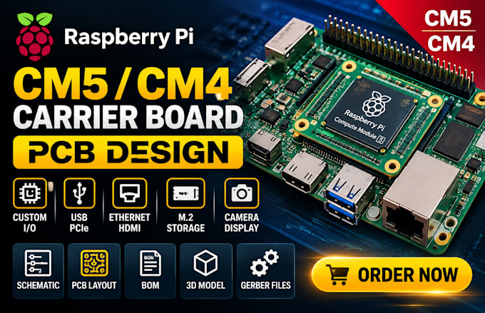 design raspberry pi cm5 cm4 carrier board pcb